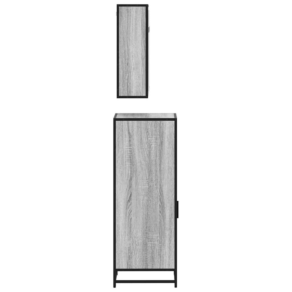 Ensemble de meubles de salle de bain 3 pcs Sonoma gris