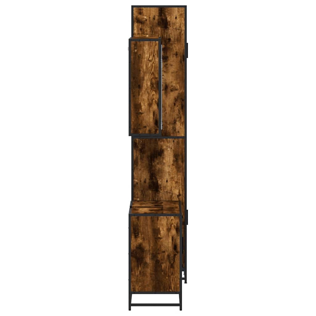 Ensemble de meubles de salle de bain 3 pcs Chêne fumé