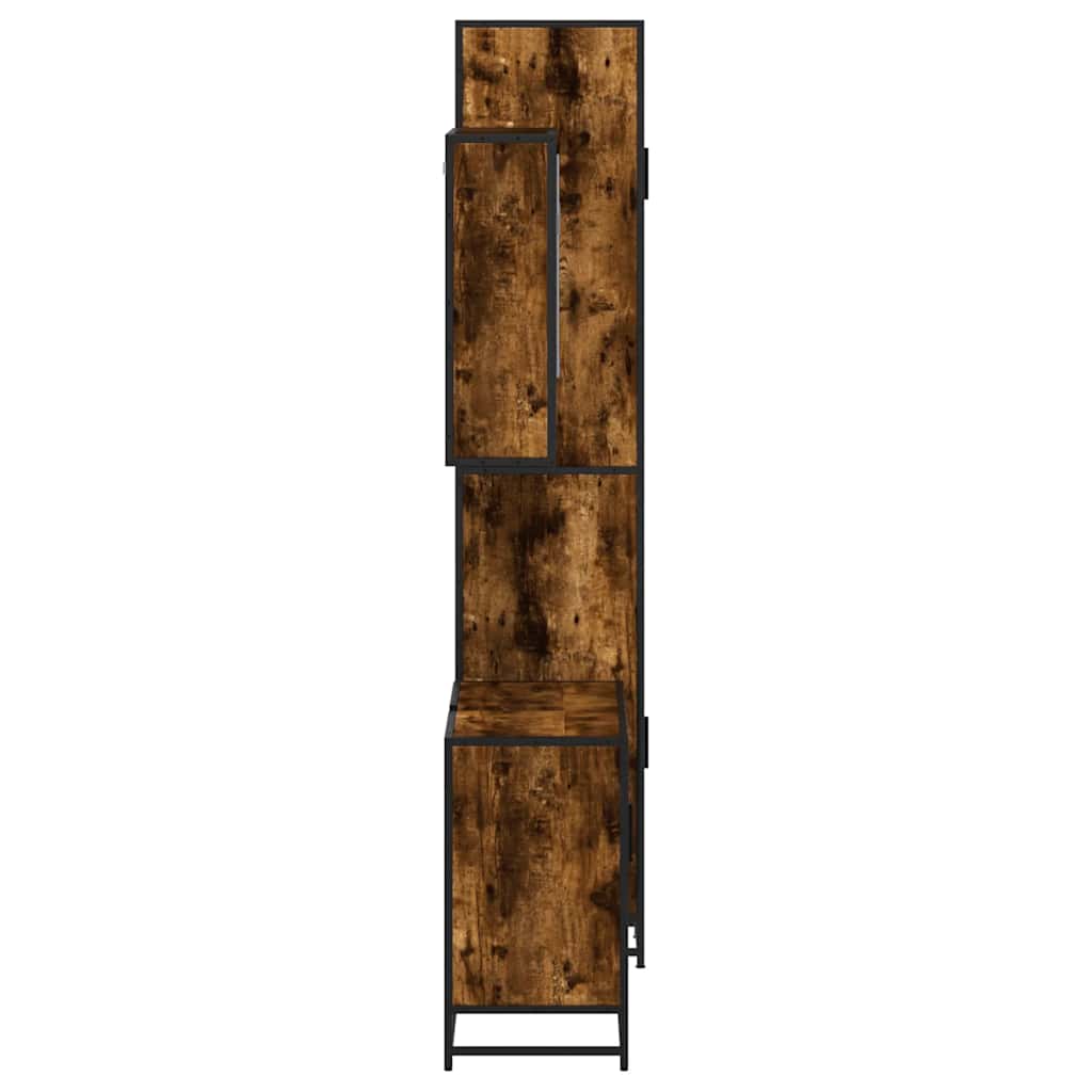Ensemble de meubles de salle de bain 3 pcs Chêne fumé