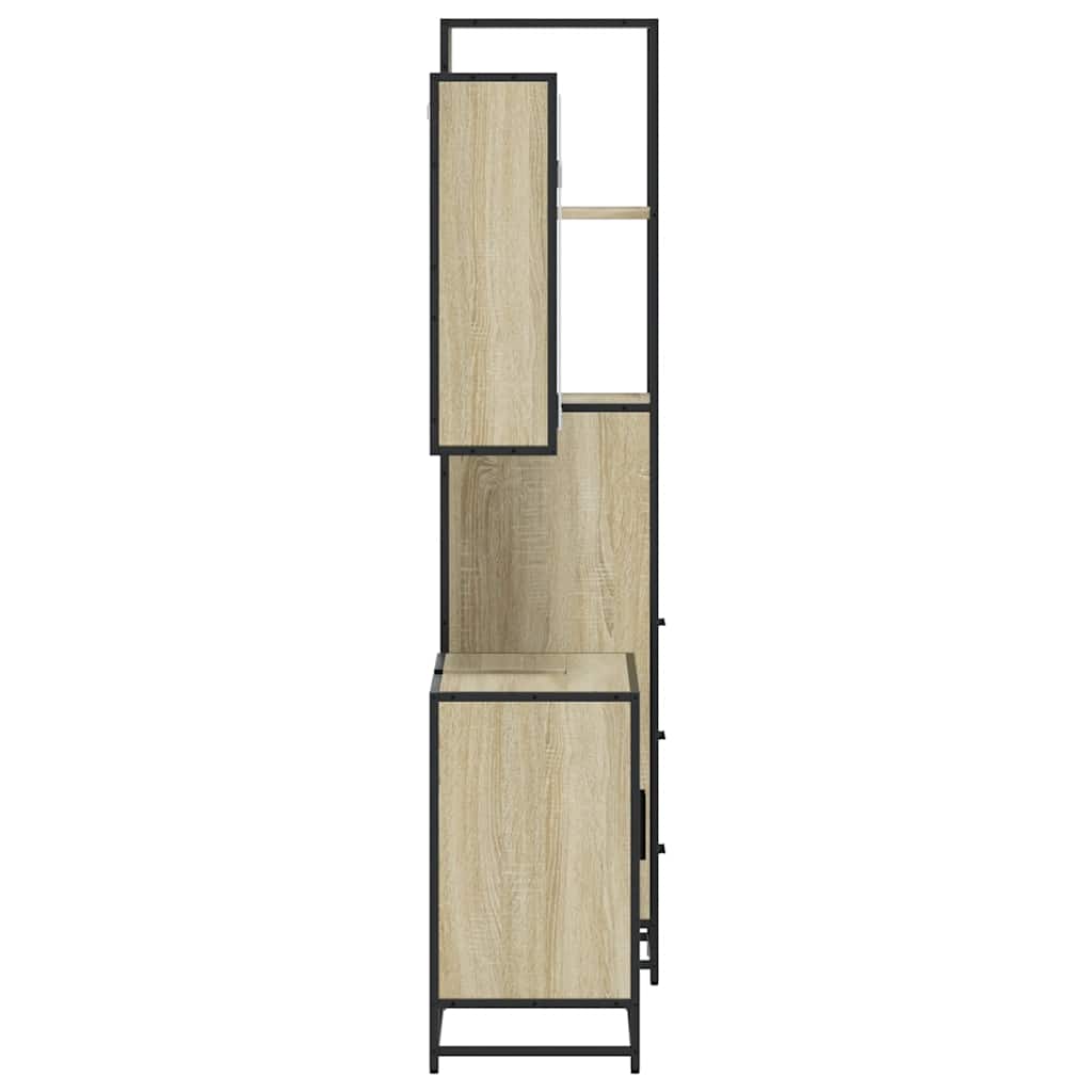 Ensemble de meubles de salle de bain 3 pcs chêne sonoma