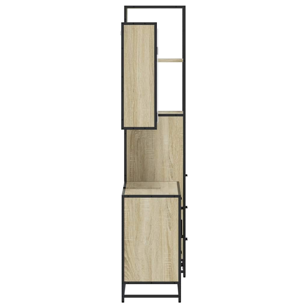 Ensemble de meubles de salle de bain 3 pcs chêne sonoma
