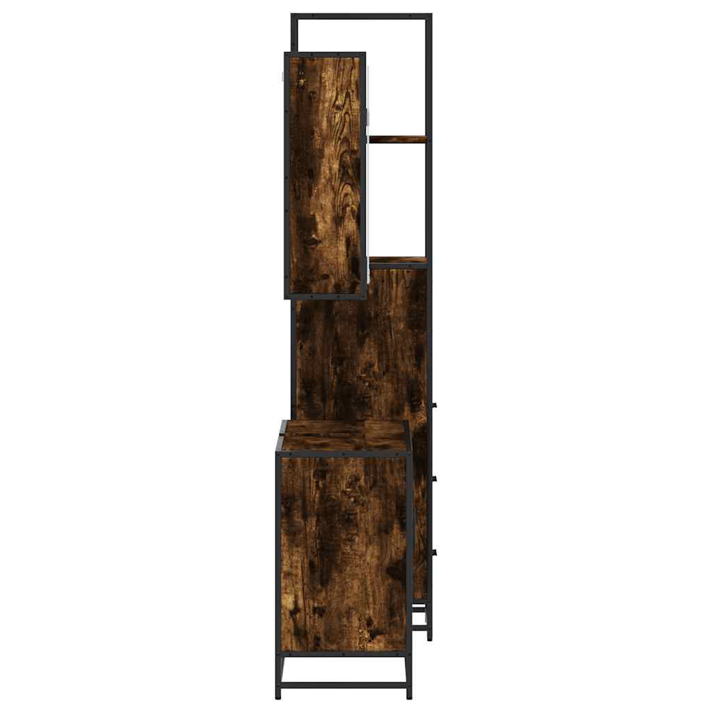 Ensemble de meubles de salle de bain 3 pcs Chêne fumé