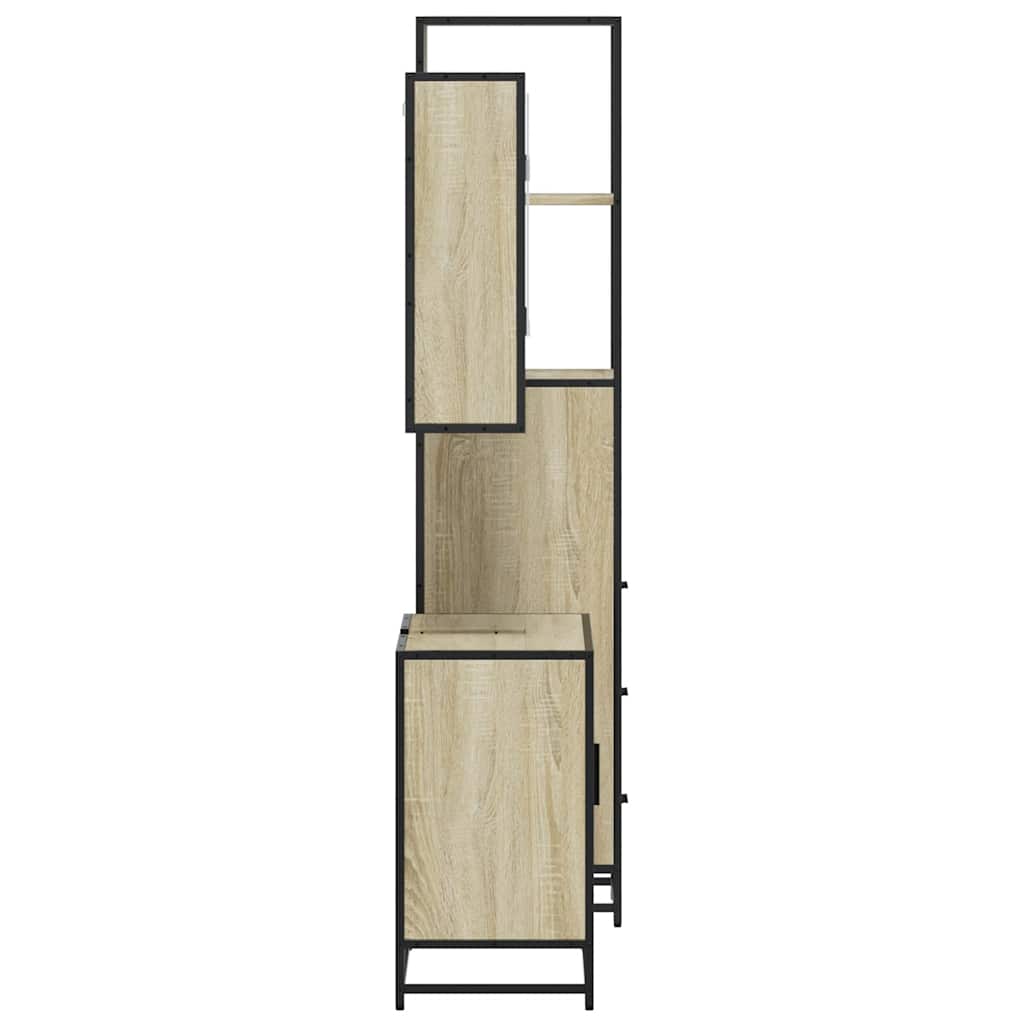 Ensemble de meubles de salle de bain 3 pcs chêne sonoma