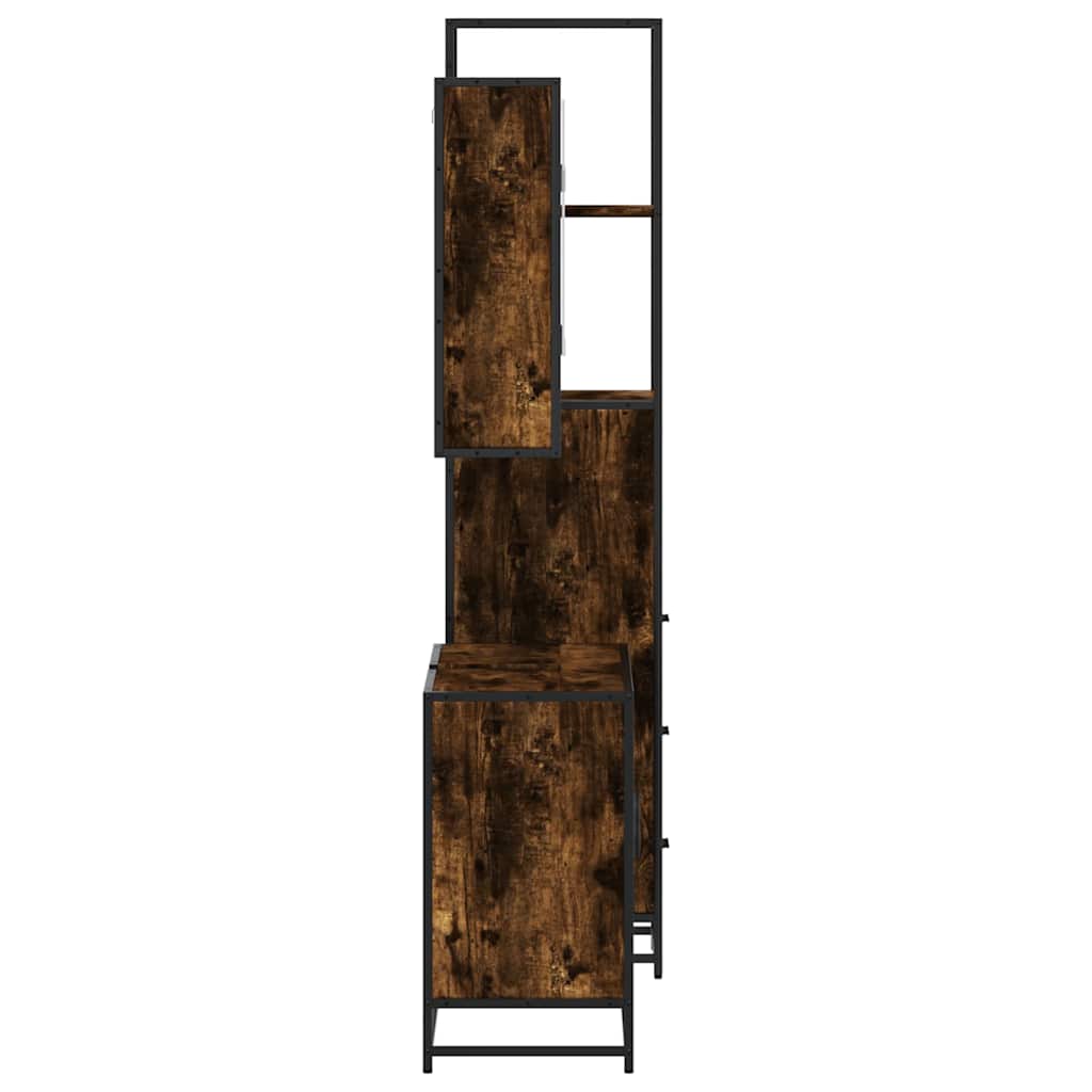 Ensemble de meubles de salle de bain 3 pcs chêne fumé