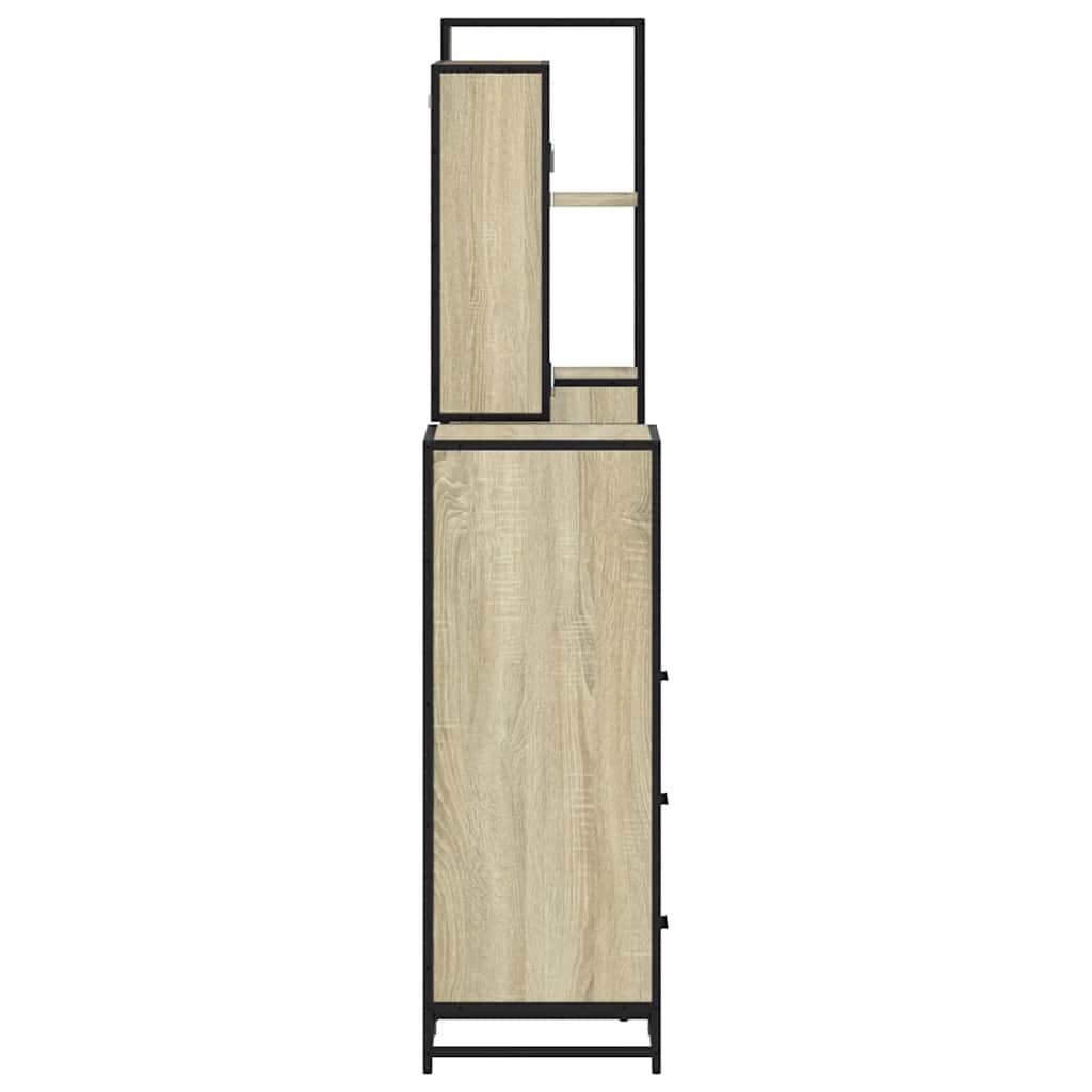 Ensemble de meubles de salle de bain 4 pcs chêne sonoma