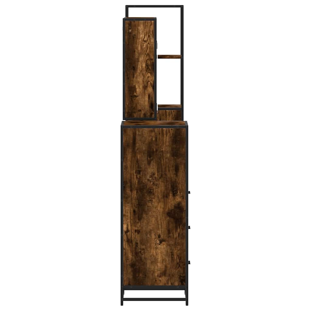 Ensemble meubles salle de bain 4 pcs chêne fumé bois ingénierie