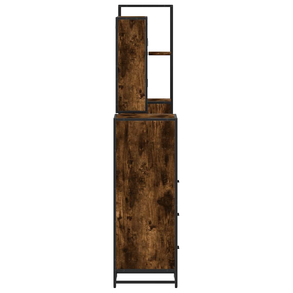 Ensemble meubles salle de bain 4 pcs chêne fumé bois ingénierie