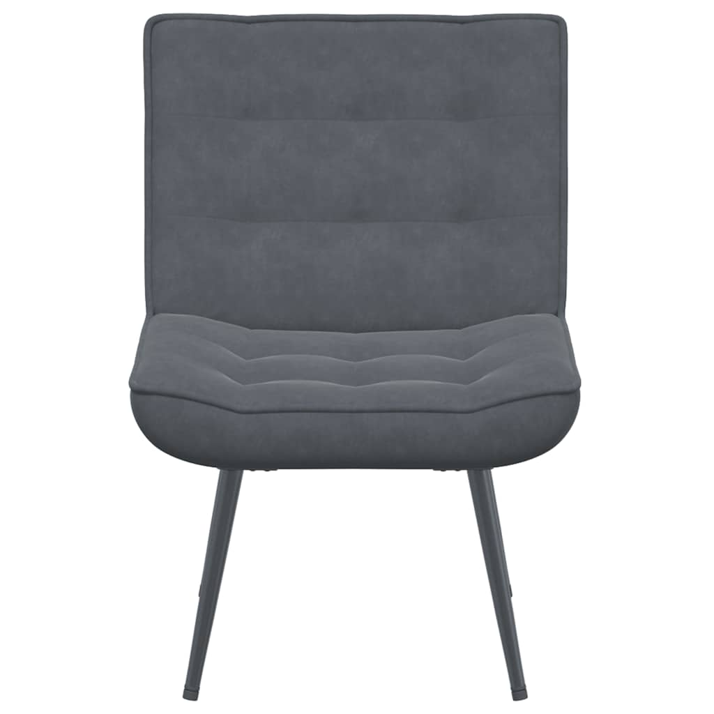 Chaise de relaxation gris foncé 64x74x84 cm velours - XIOS