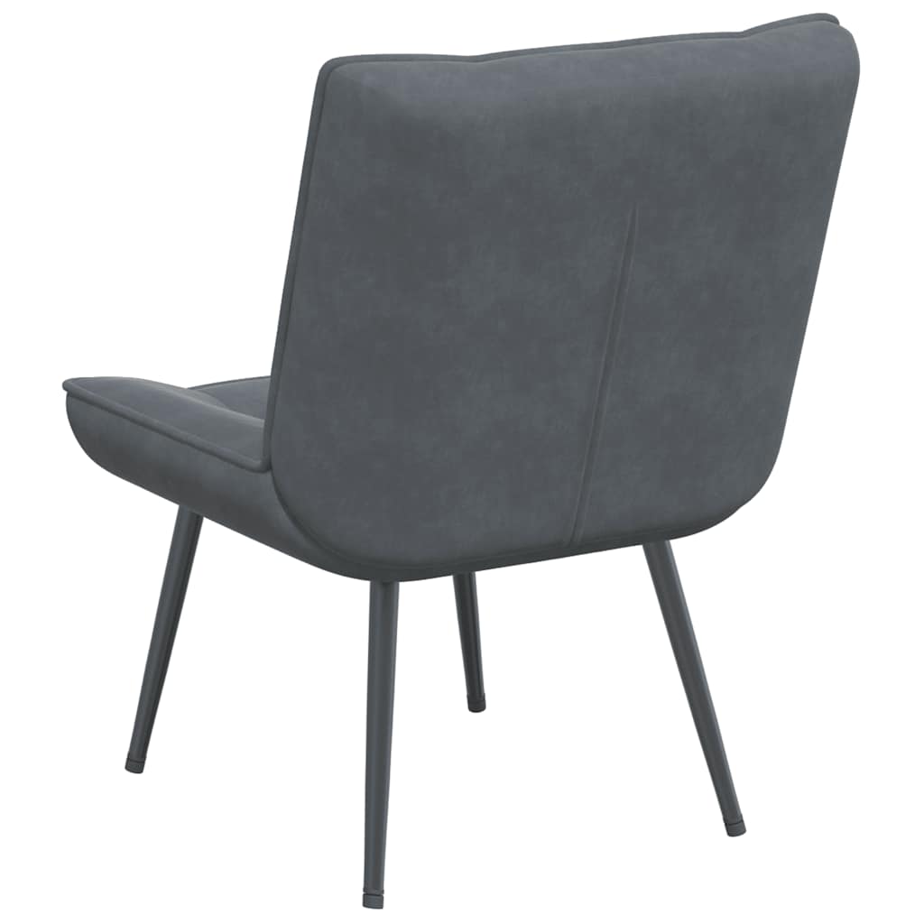 Chaise de relaxation gris foncé 64x74x84 cm velours - XIOS