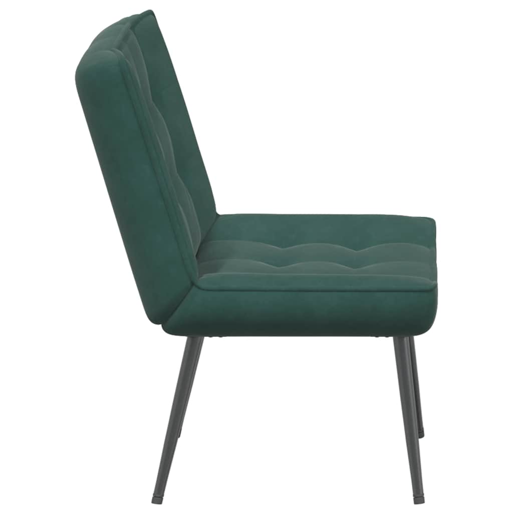 Chaise de relaxation vert foncé 64x74x84 cm velours - XIOS