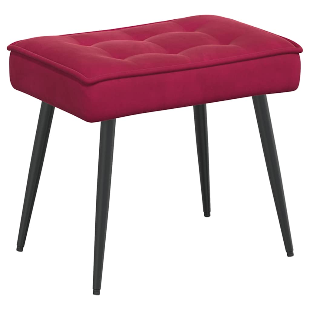 Chaise de relaxation rouge bordeaux 64x74x84 cm velours - XIOS