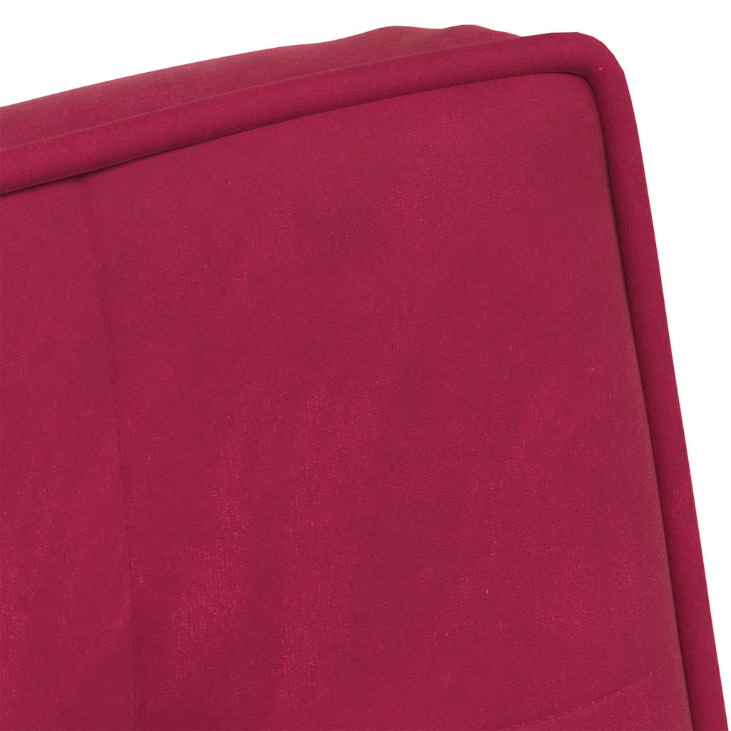 Chaise de relaxation rouge bordeaux 64x74x84 cm velours - XIOS