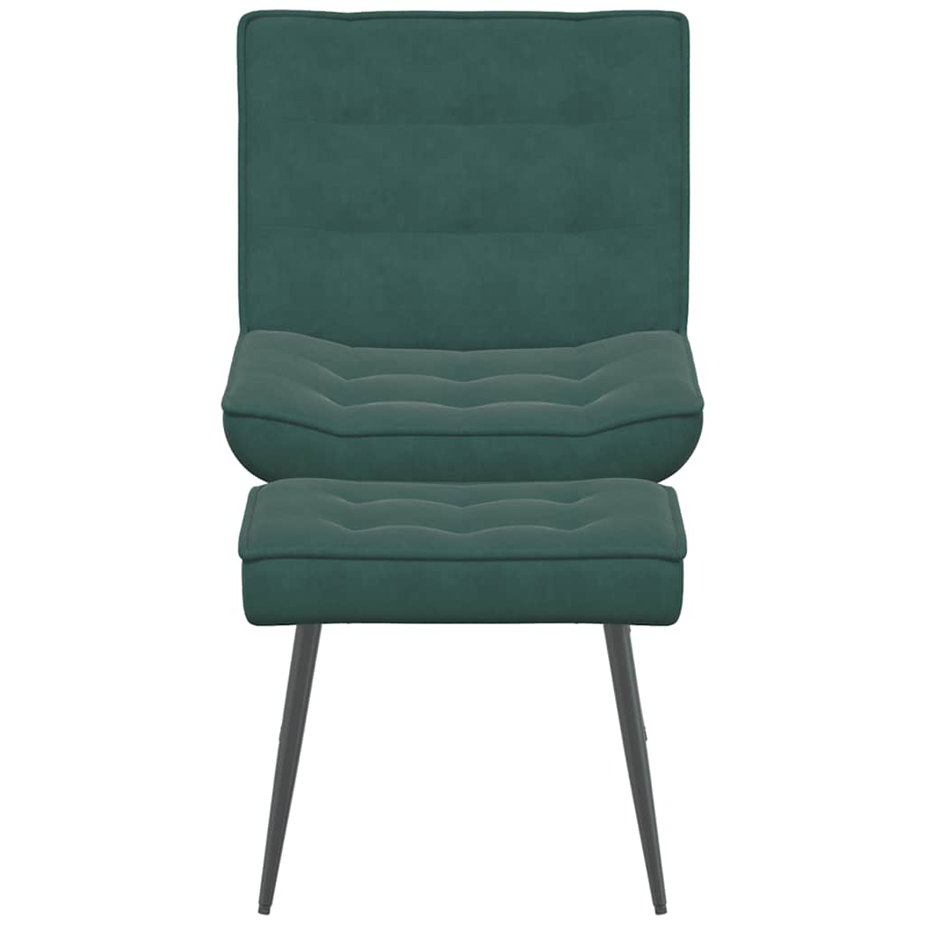 Chaise de relaxation avec tabouret Vert foncé Velours - XIOS