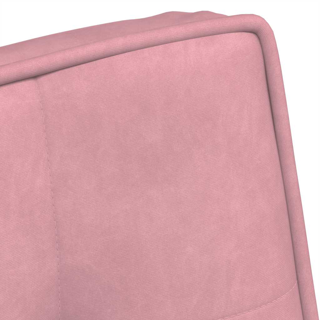 Chaise de relaxation avec tabouret Rose Velours - XIOS