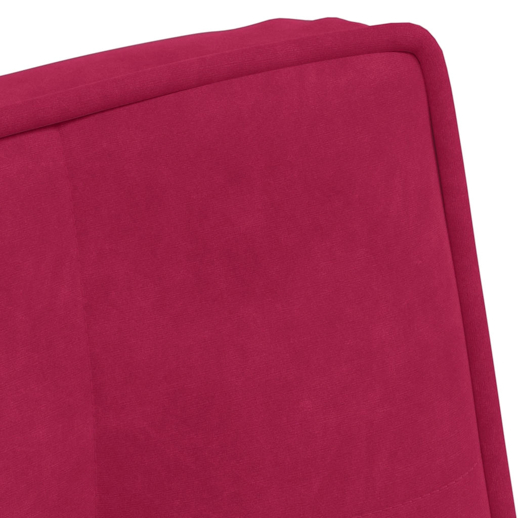 Chaise de relaxation avec tabouret Bordeaux Velours - XIOS