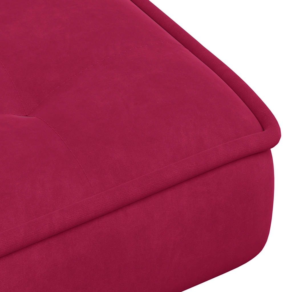 Chaise de relaxation avec tabouret Bordeaux Velours - XIOS