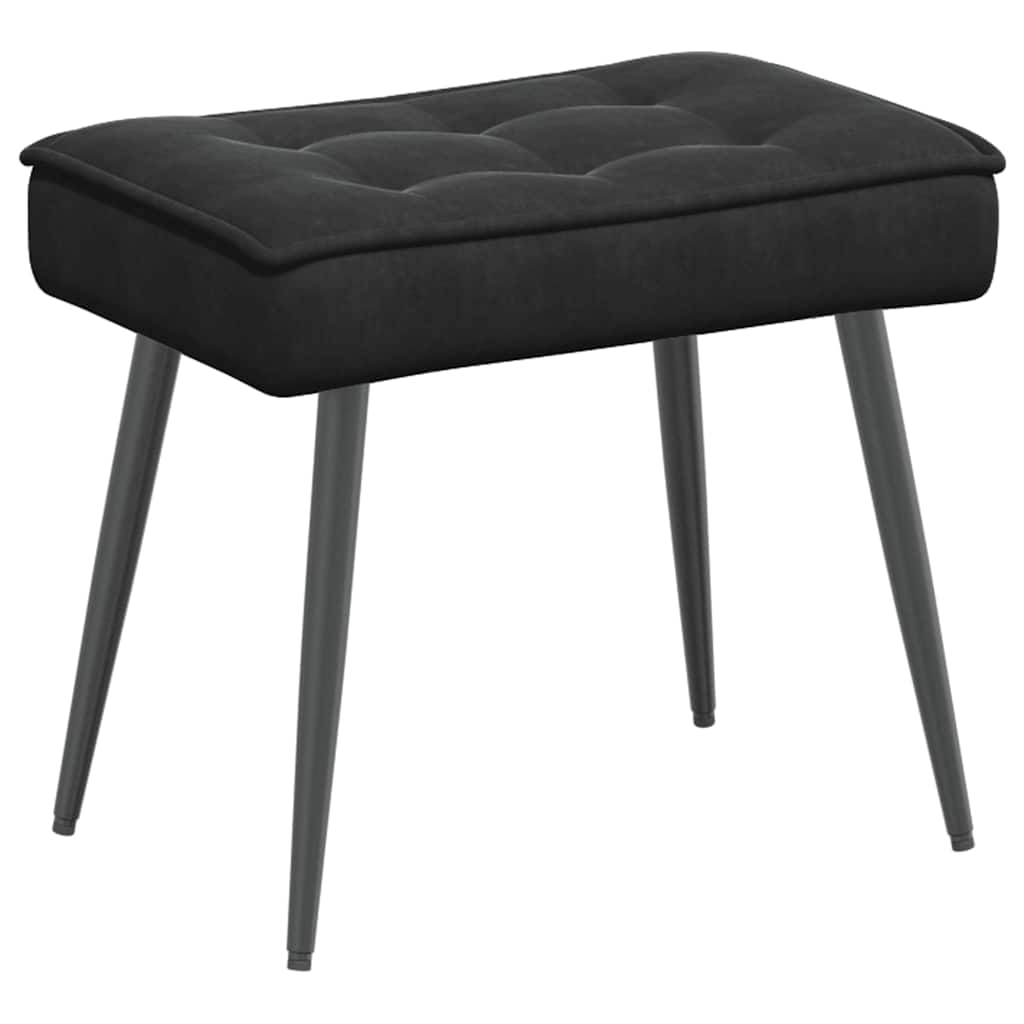 Chaise de relaxation avec tabouret Noir Velours - XIOS