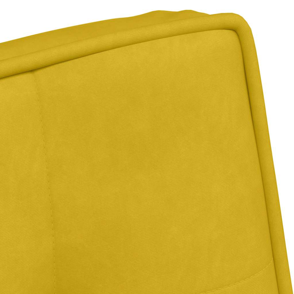 Chaise de relaxation avec tabouret jaune velours - XIOS