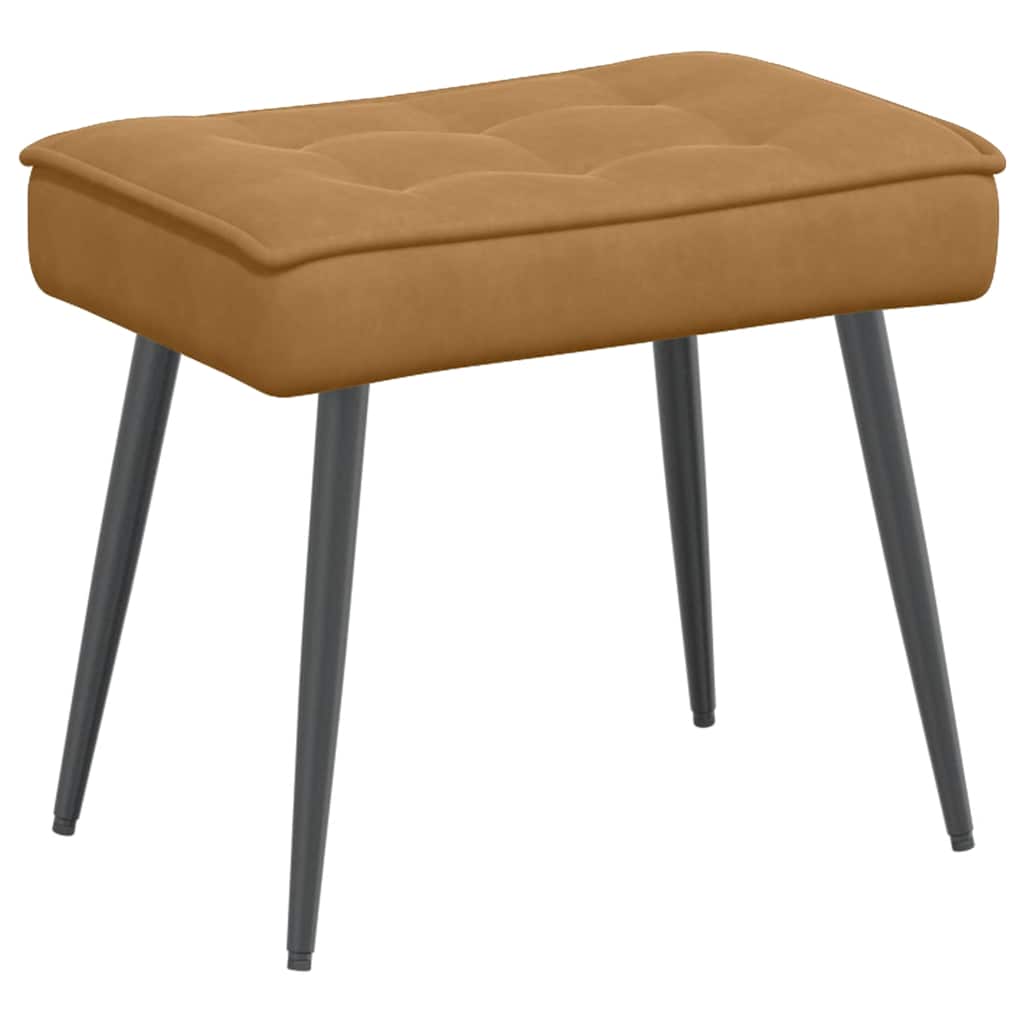 Chaise de relaxation avec tabouret Marron Velours - XIOS