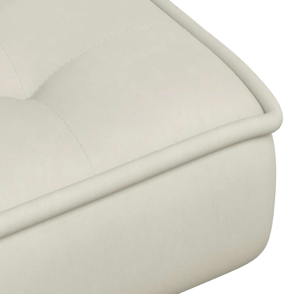Chaise de relaxation avec tabouret crème velours - XIOS