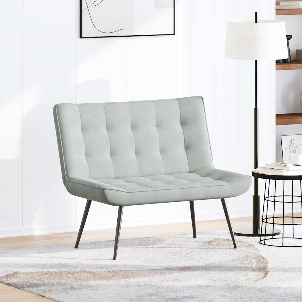 Banc gris clair 110x74x84 cm velours - XIOS