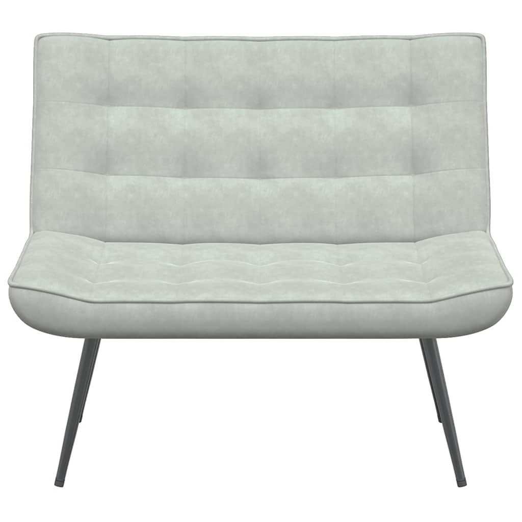Banc gris clair 110x74x84 cm velours - XIOS