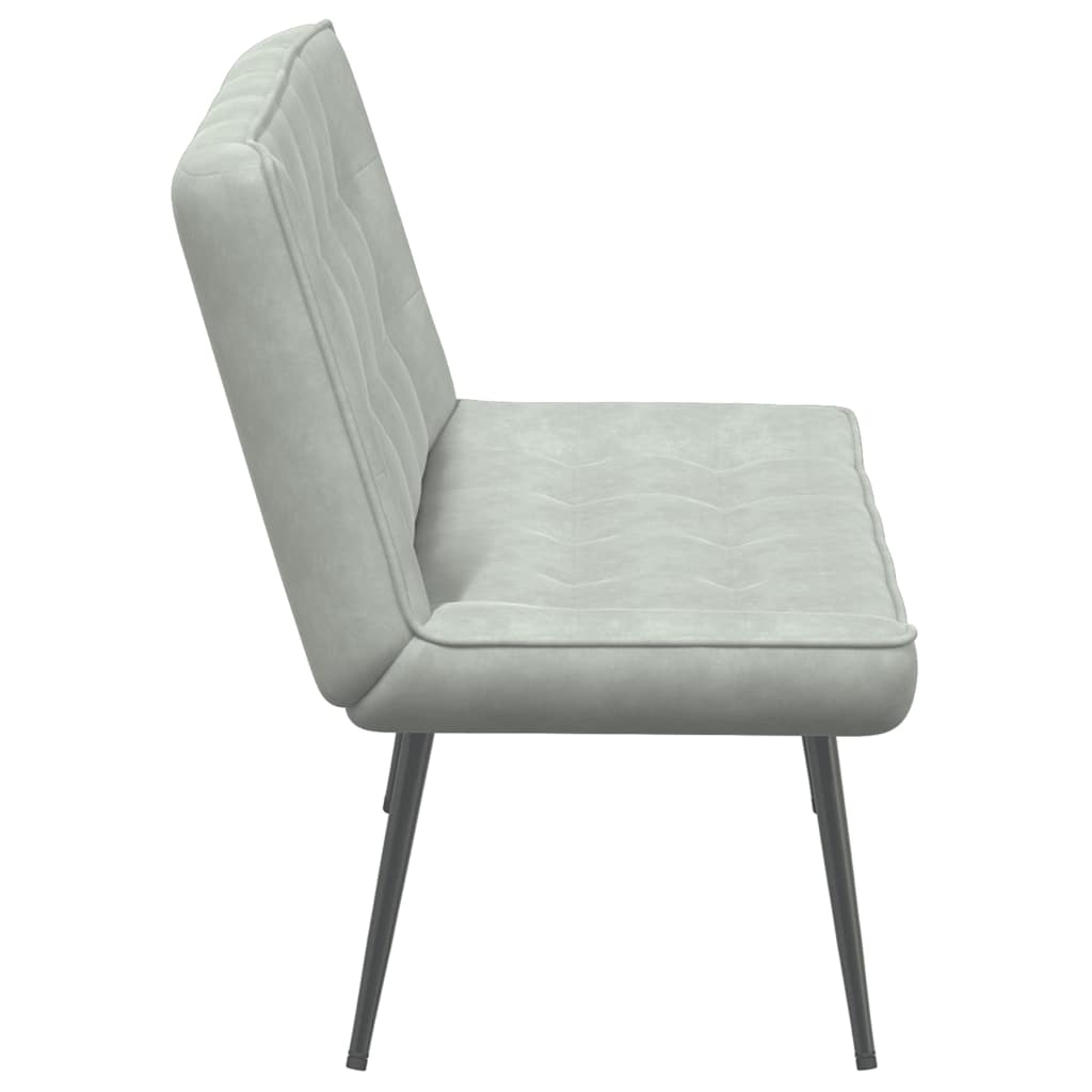 Banc gris clair 110x74x84 cm velours - XIOS