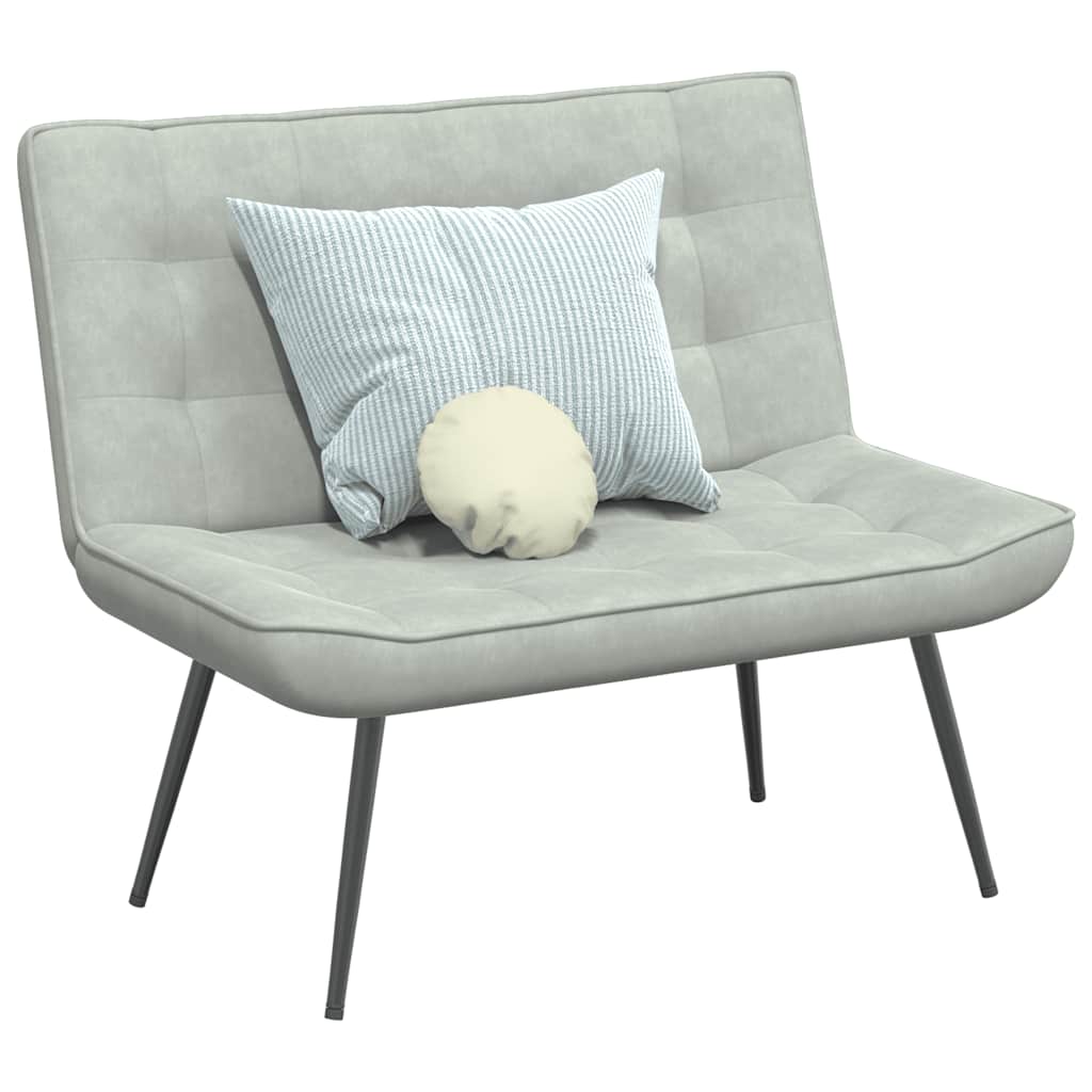 Banc gris clair 110x74x84 cm velours - XIOS