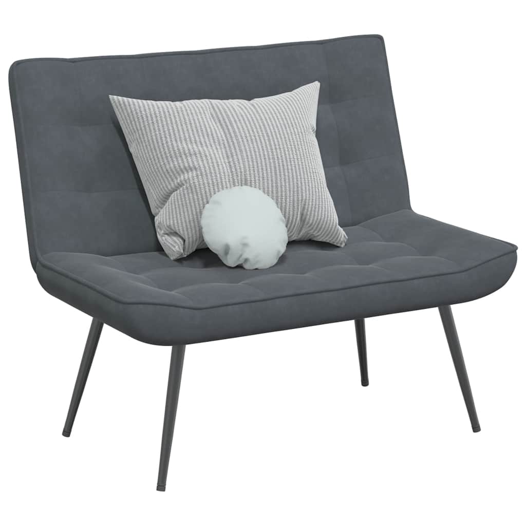 Banc gris foncé 110x74x84 cm velours - XIOS