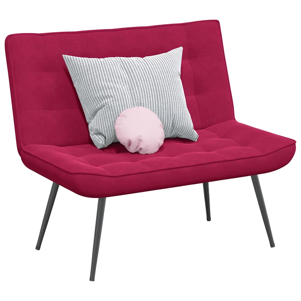 Banc rouge bordeaux 110x74x84 cm velours - XIOS