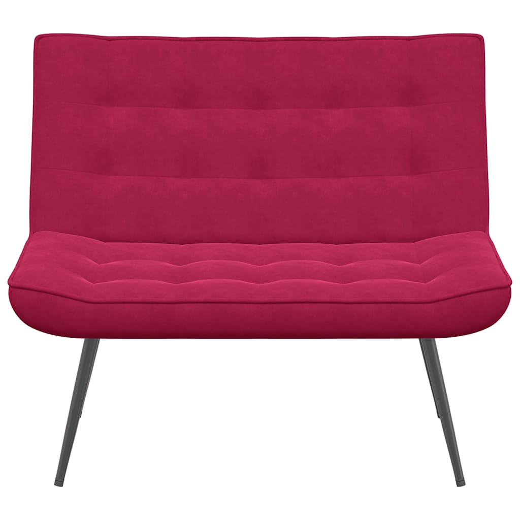 Banc rouge bordeaux 110x74x84 cm velours - XIOS
