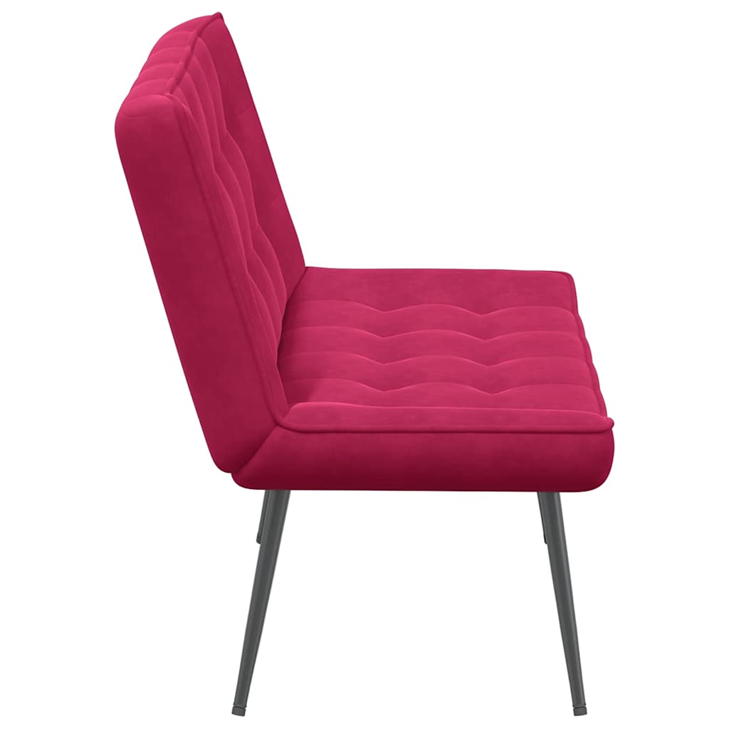 Banc rouge bordeaux 110x74x84 cm velours - XIOS