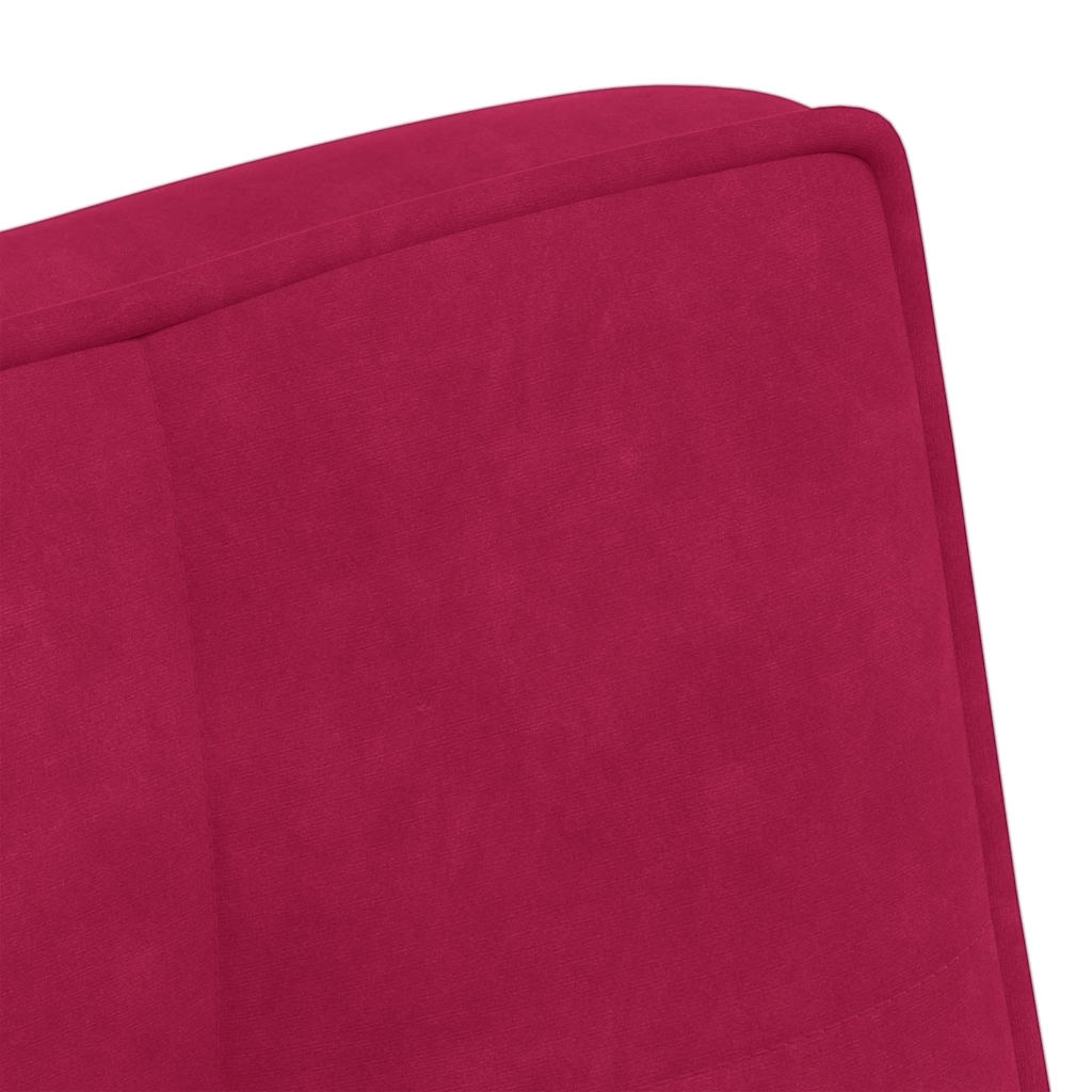 Banc rouge bordeaux 110x74x84 cm velours - XIOS