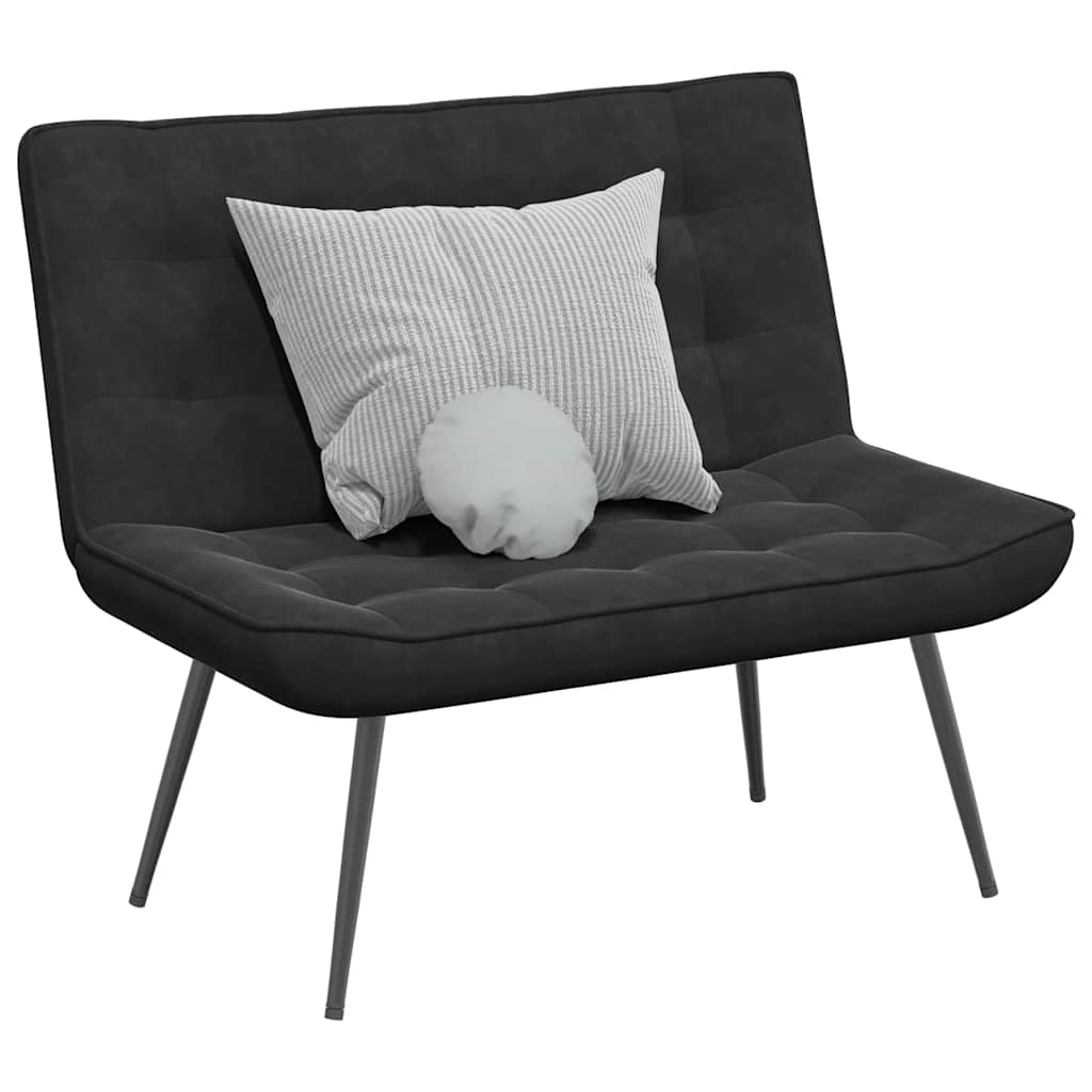 Banc noir 110x74x84 cm velours - XIOS