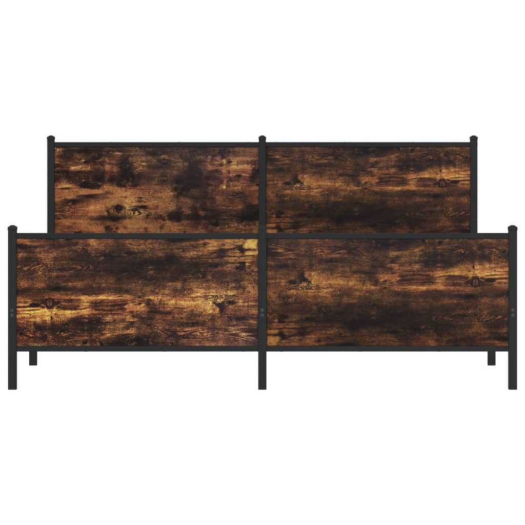 Cadre de lit en métal sans matelas chêne fumé 180x200 cm - XIOS