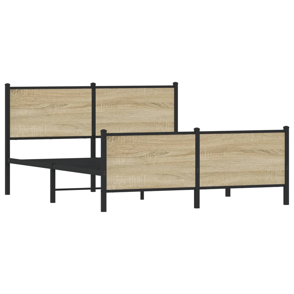 Cadre de lit en métal sans matelas chêne sonoma 140x190 cm - XIOS