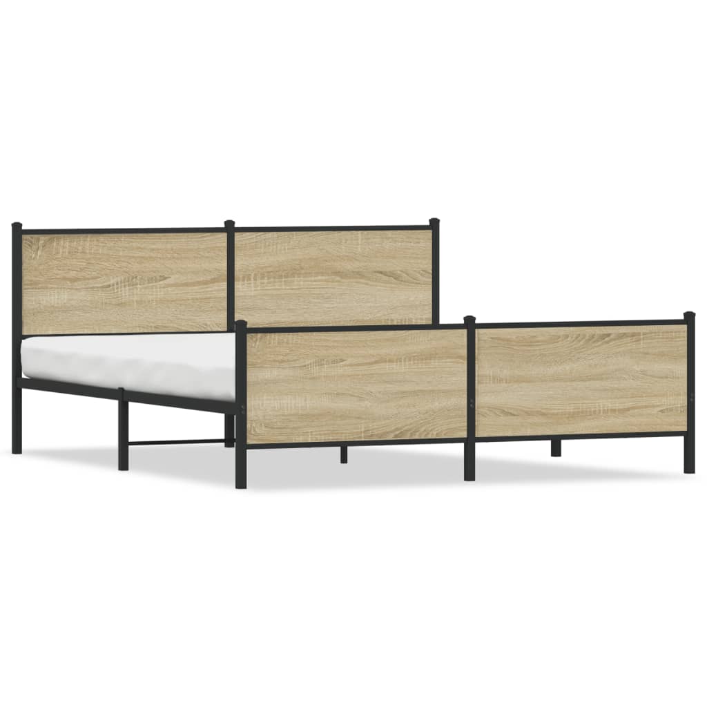 Cadre de lit en métal sans matelas chêne sonoma 200x200 cm - XIOS