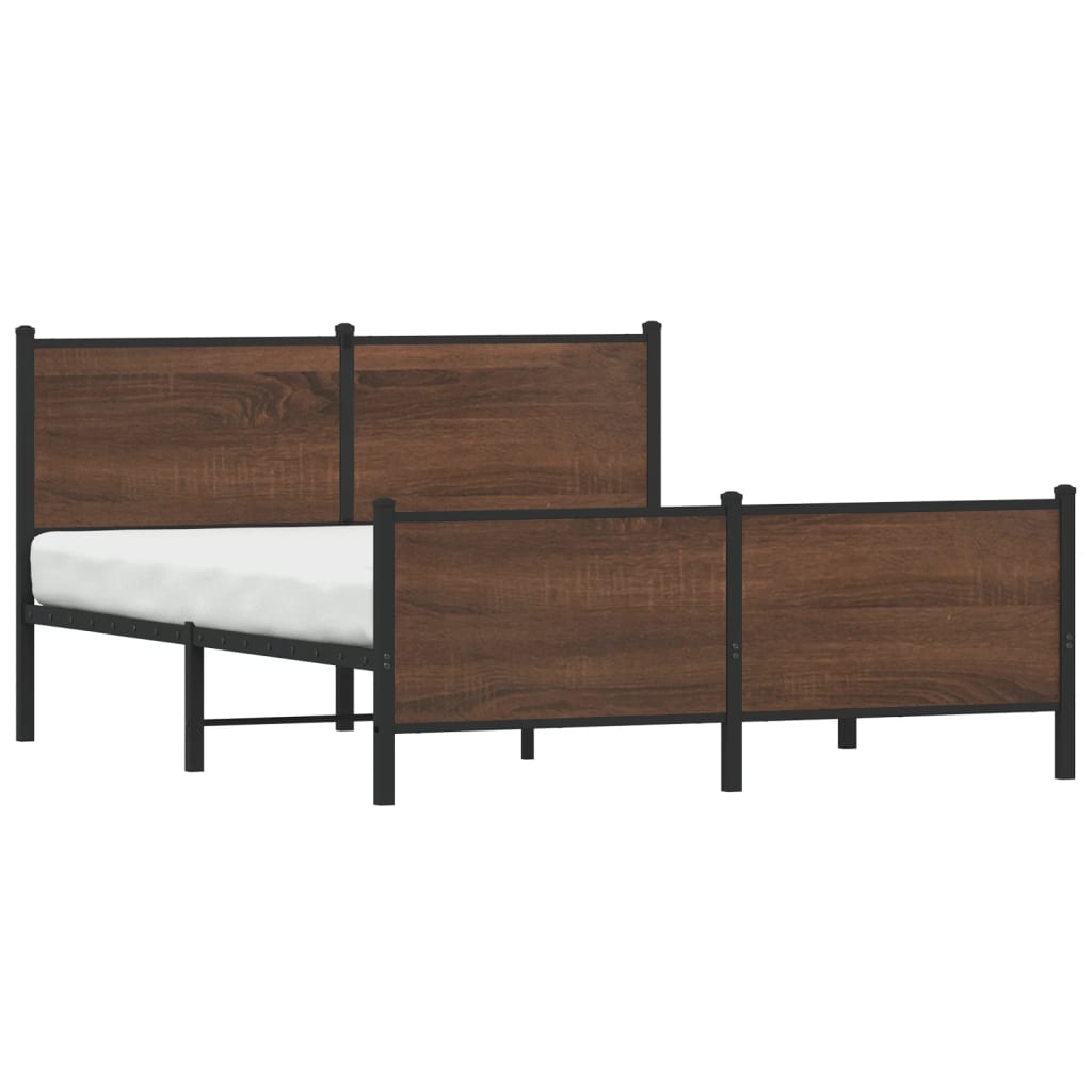 Cadre de lit en métal sans matelas chêne marron 140x190 cm - XIOS