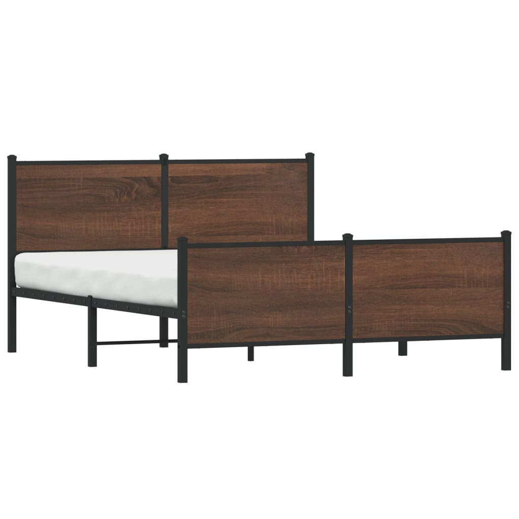 Cadre de lit en métal sans matelas chêne marron 160x200 cm - XIOS