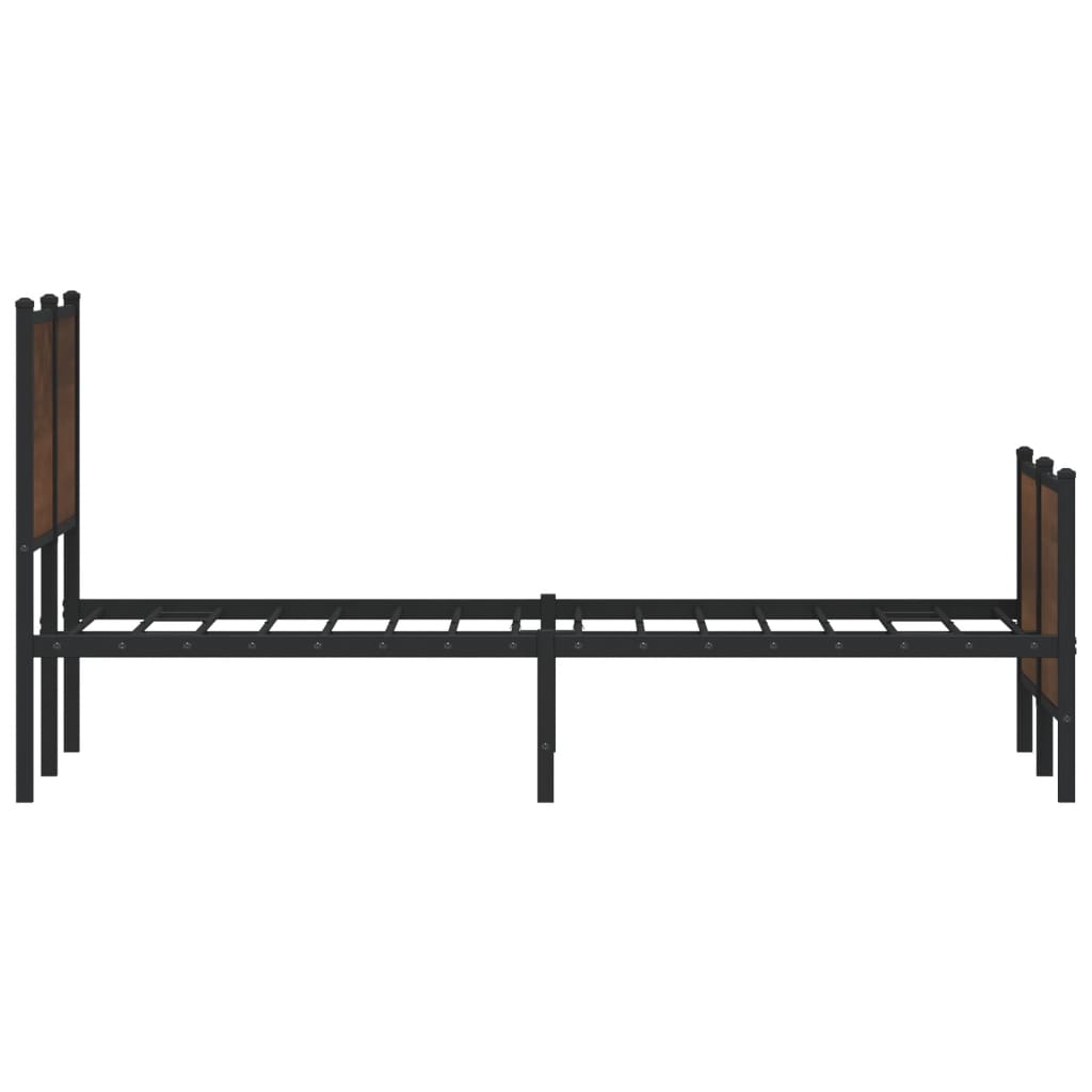 Cadre de lit en métal sans matelas chêne marron 160x200 cm - XIOS