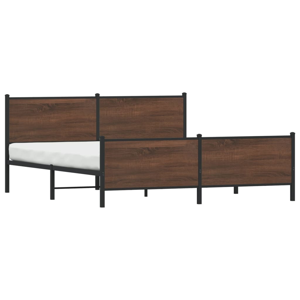 Cadre de lit en métal sans matelas chêne marron 180x200 cm - XIOS