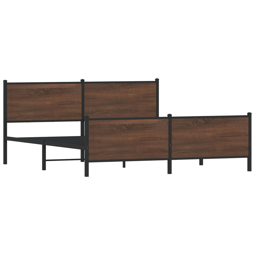 Cadre de lit en métal sans matelas chêne marron 180x200 cm - XIOS