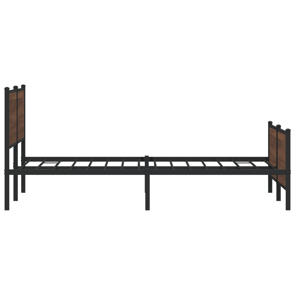 Cadre de lit en métal sans matelas chêne marron 180x200 cm - XIOS