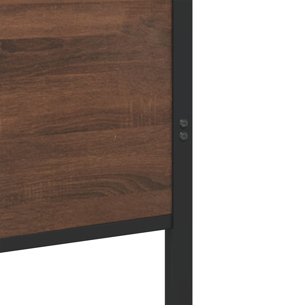 Cadre de lit en métal sans matelas chêne marron 180x200 cm - XIOS