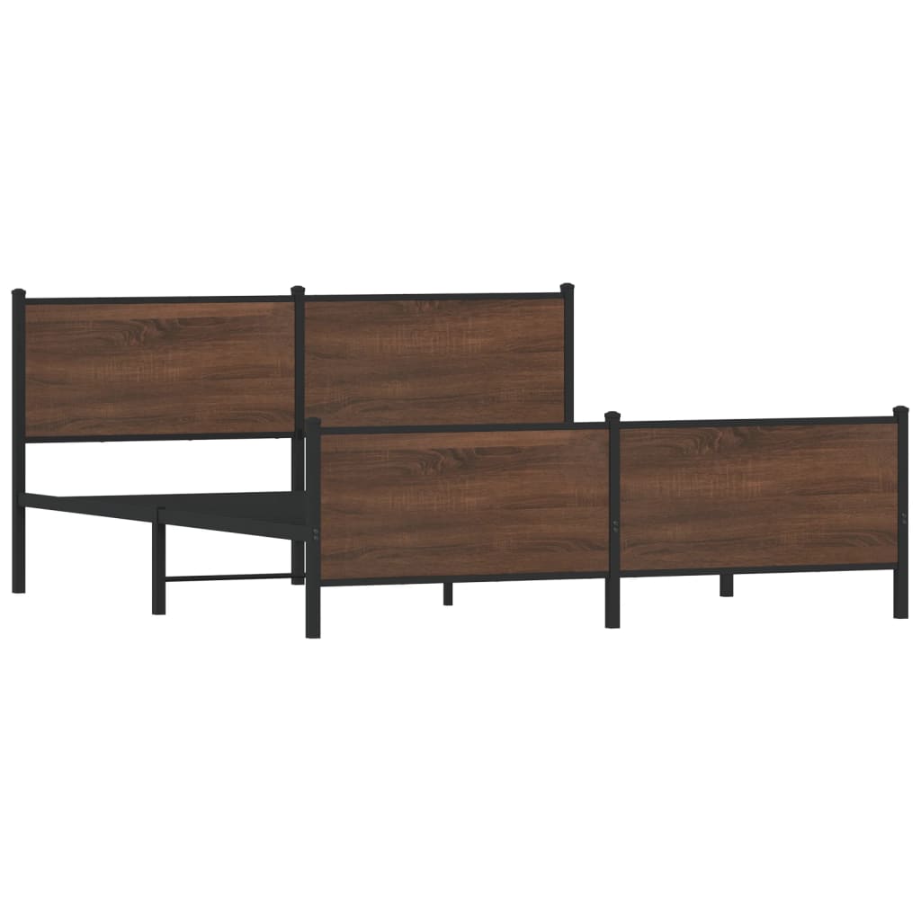 Cadre de lit en métal sans matelas chêne marron 200x200 cm - XIOS