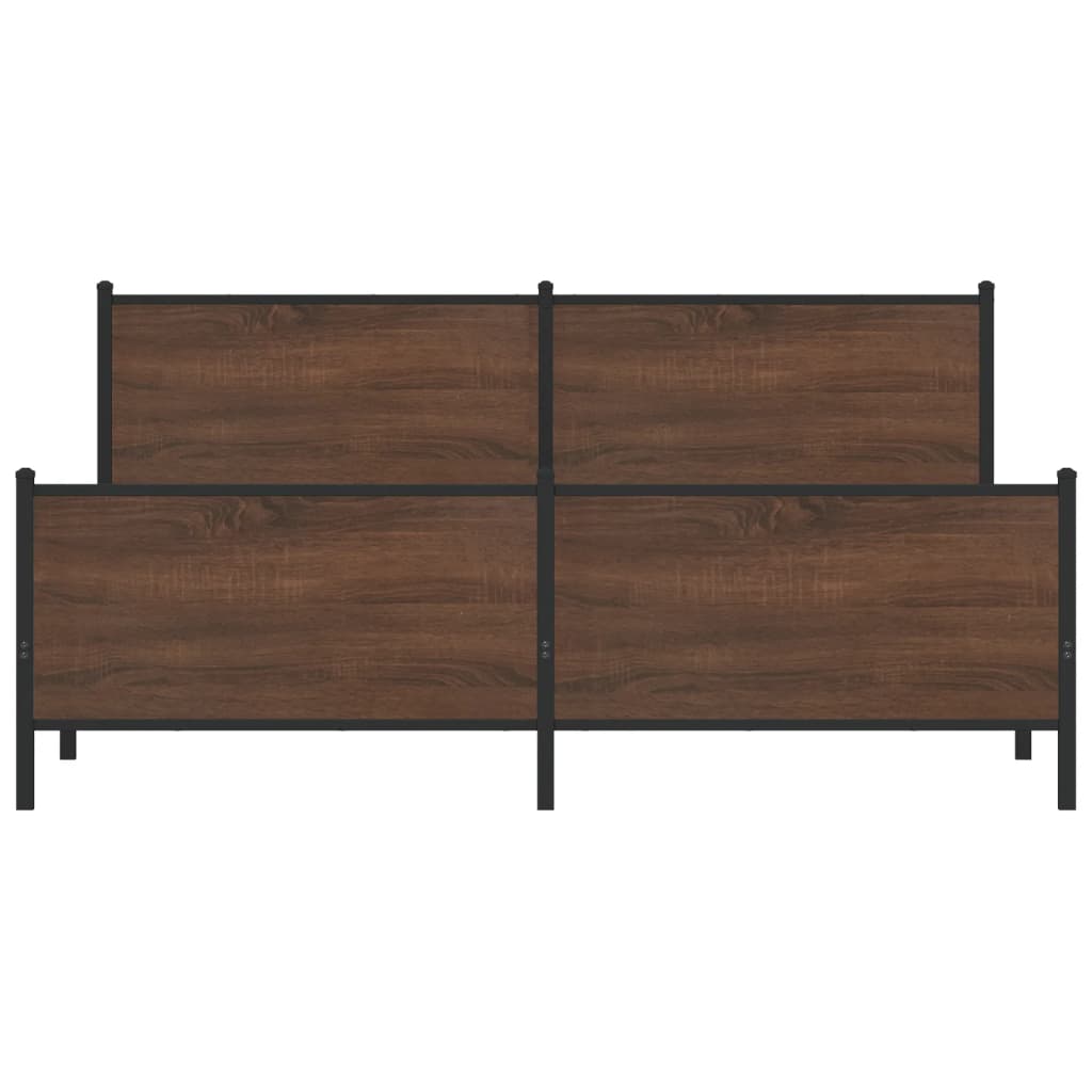 Cadre de lit en métal sans matelas chêne marron 200x200 cm - XIOS
