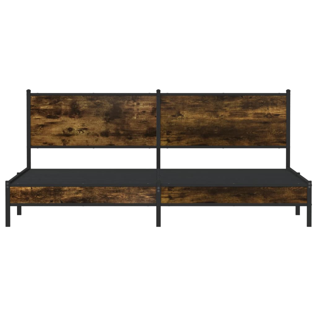 Cadre de lit en métal sans matelas chêne fumé 200x200 cm - XIOS