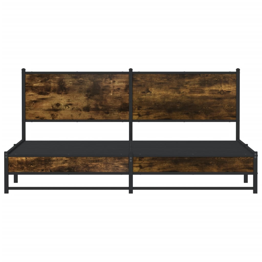 Cadre de lit en métal sans matelas chêne fumé 183x213 cm - XIOS