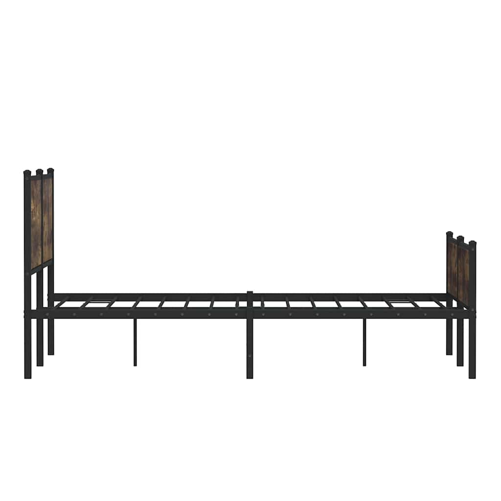 Cadre de lit en métal sans matelas chêne fumé 150x200 cm - XIOS