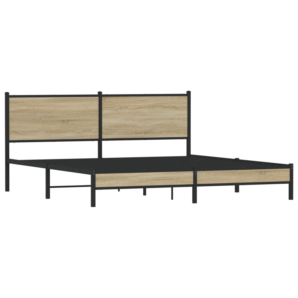 Cadre de lit en métal sans matelas chêne sonoma 180x200 cm - XIOS